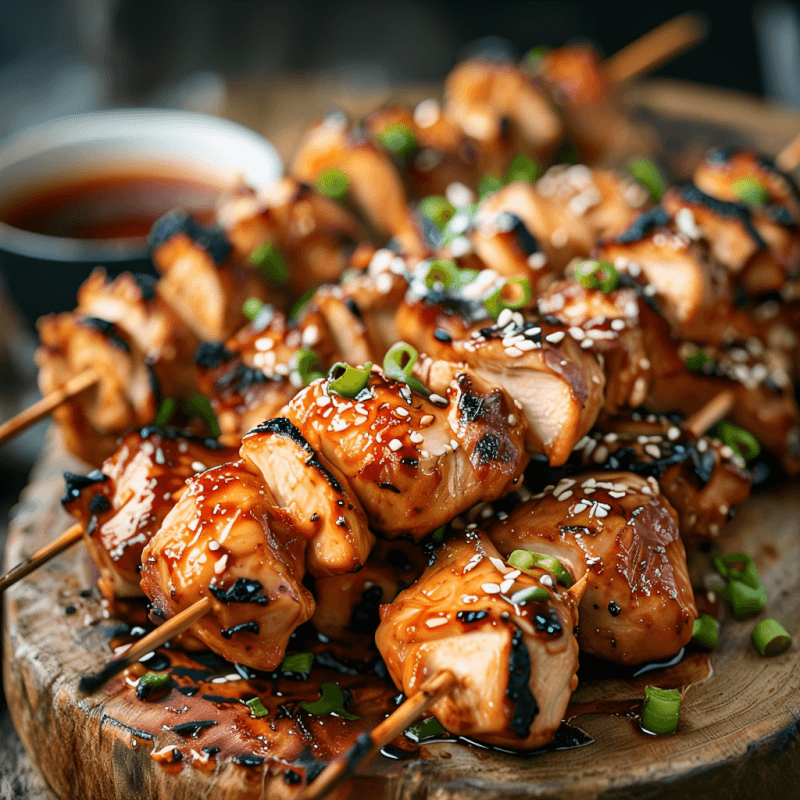 Miso Honey Mustard Chicken Skewers