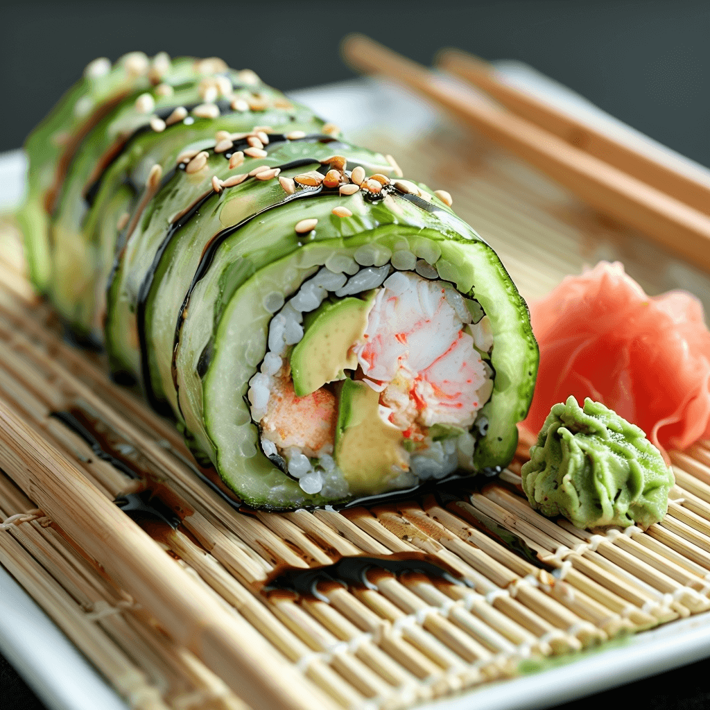 Cucumber Wrapped Sushi Roll: A Fresh Twist on Sushi