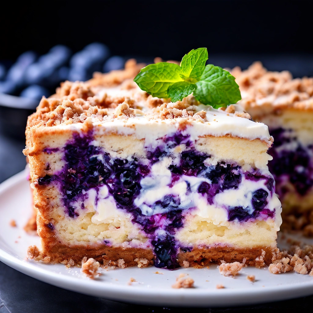 Blueberry Coffee Cake with Cream Cheese Swirl: A Delightful Treat