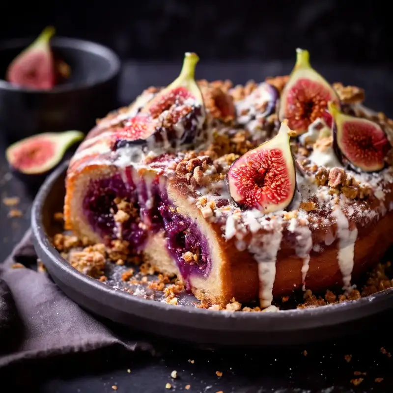 Fig and Cinnamon Roll Cake