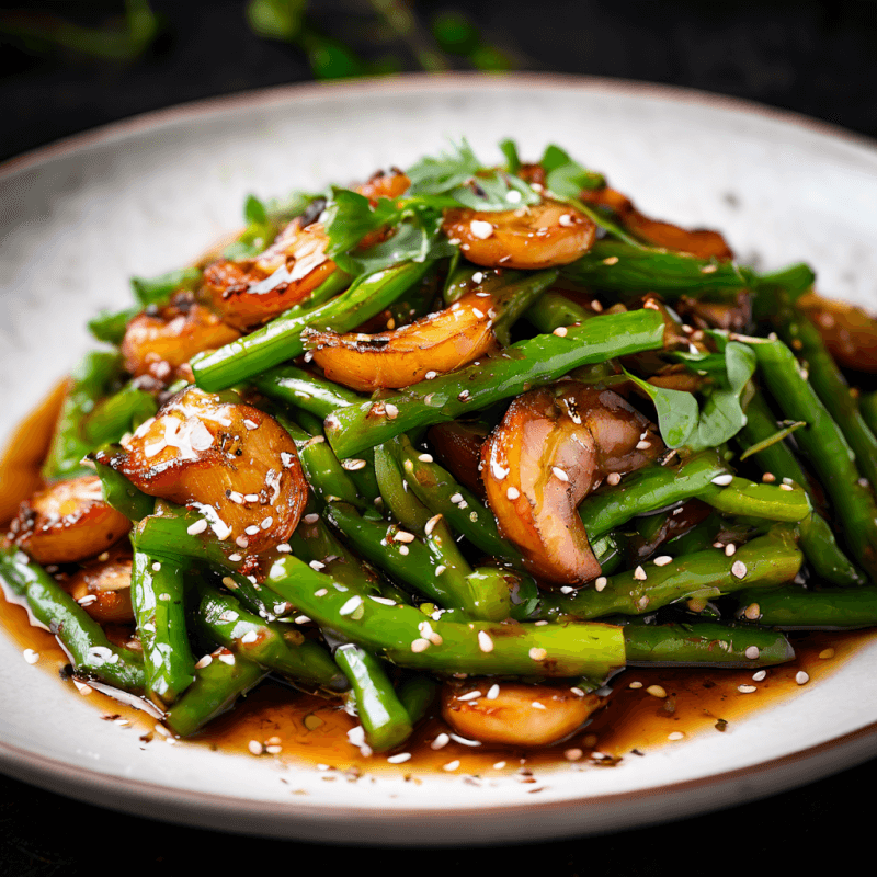 Green Beans with Miso Butter Onions