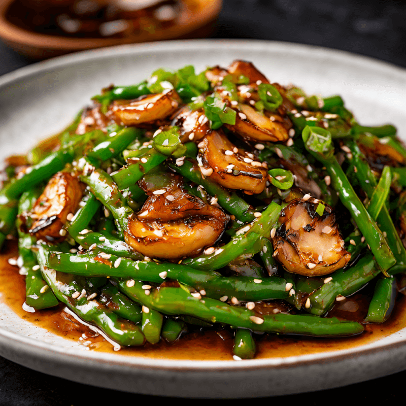 Green Beans with Miso Butter Onions