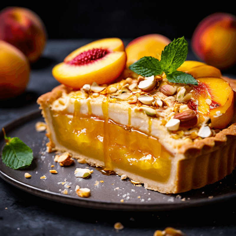 Peach Pistachio Frangipane Tart