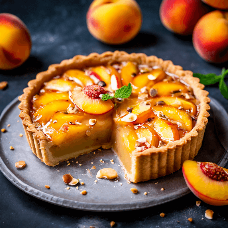 Peach Pistachio Frangipane Tart