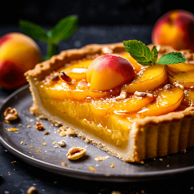 Peach Pistachio Frangipane Tart