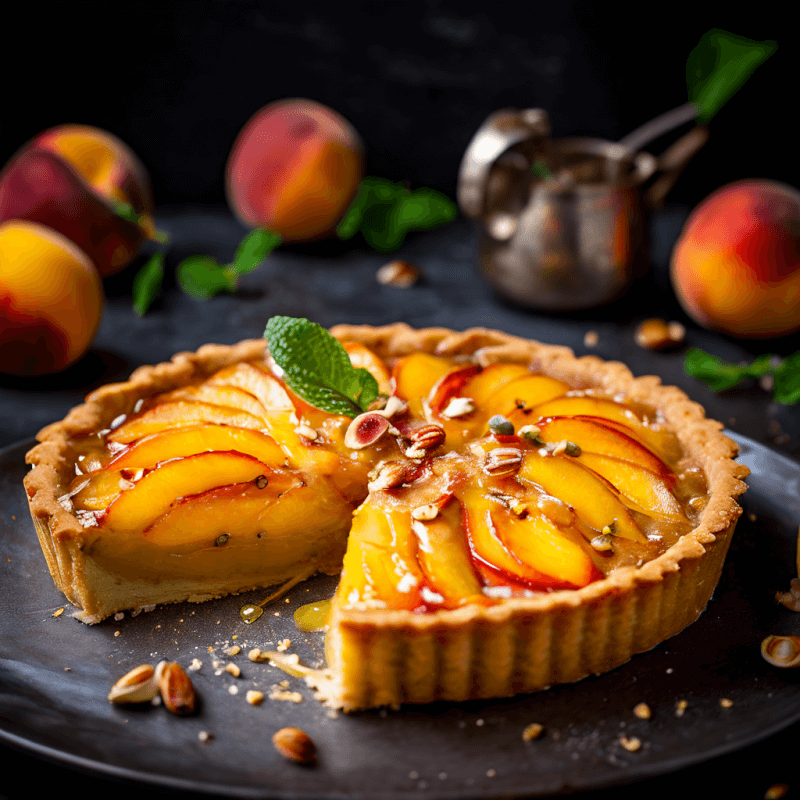 Peach Pistachio Frangipane Tart