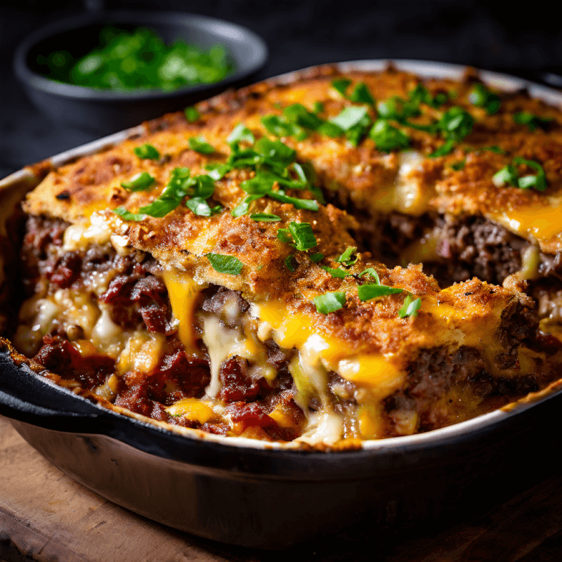 Bacon cheeseburger casserole with pickles