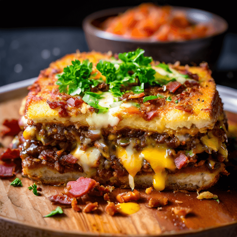 Bacon cheeseburger casserole with pickles