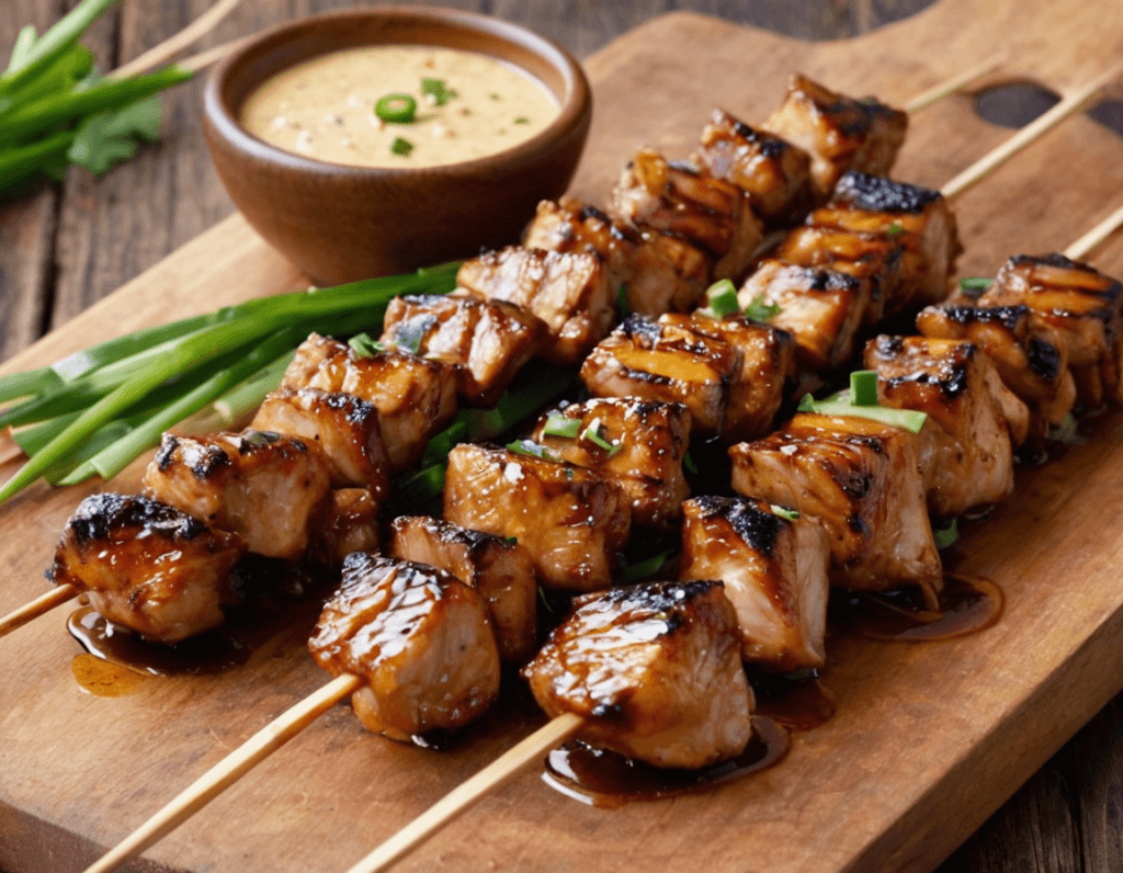 Miso Honey Mustard Chicken Skewers