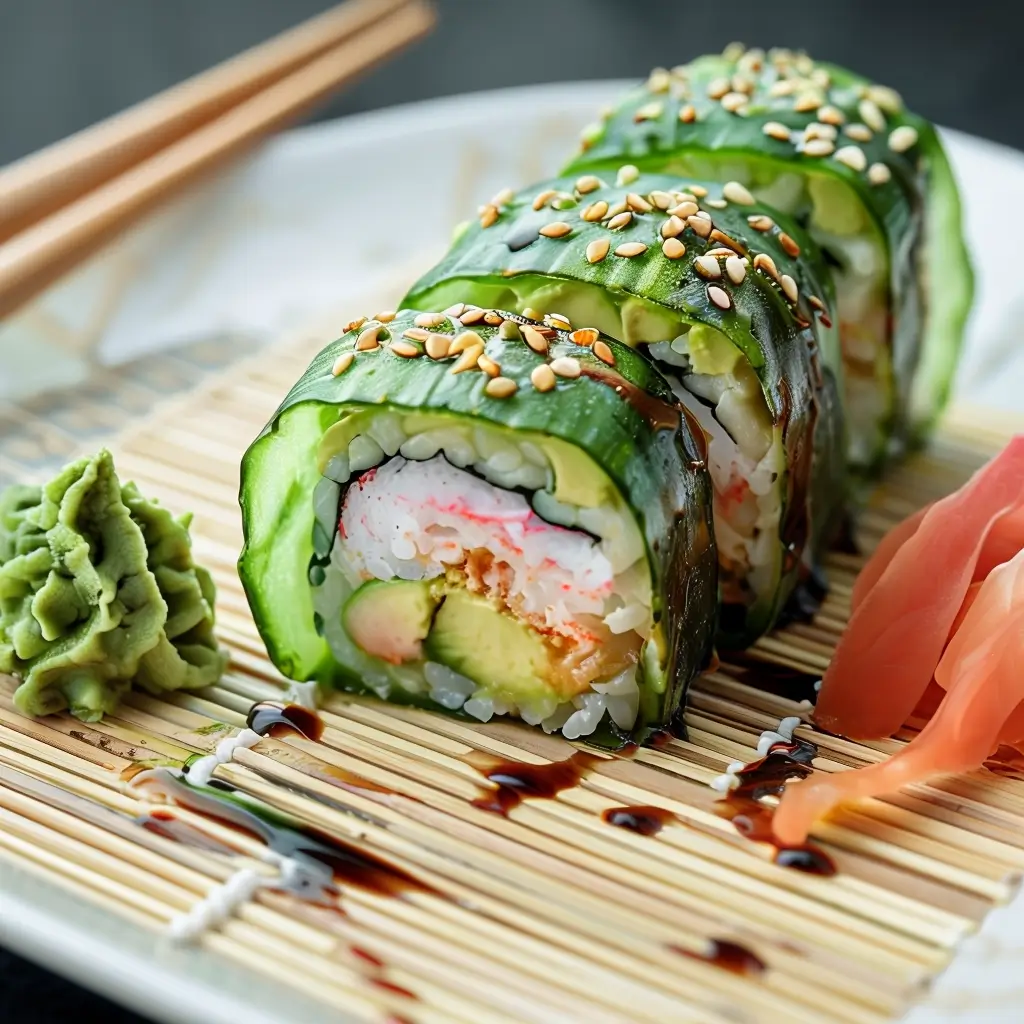 Cucumber Wrapped Sushi Roll: A Fresh Twist on Sushi