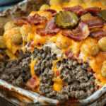 Bacon cheeseburger casserole with pickles