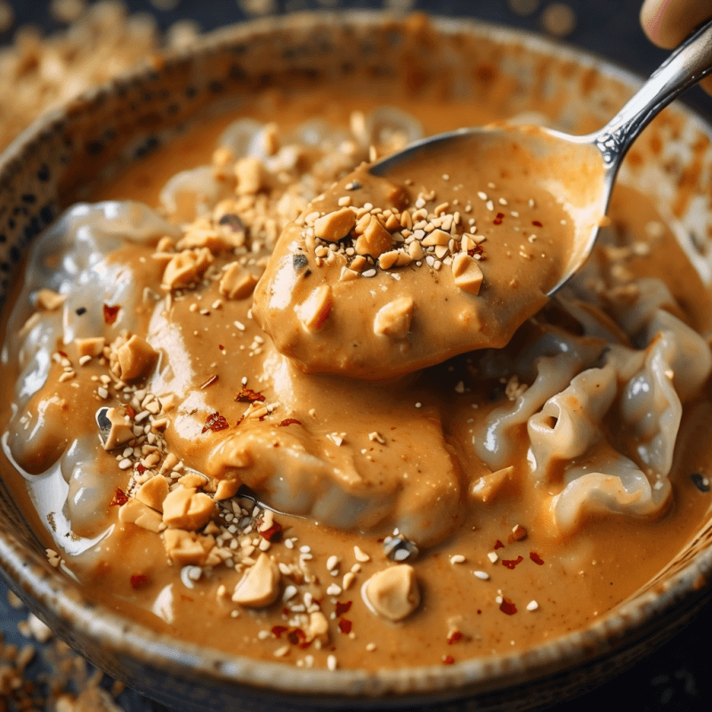 Easy Spicy Peanut Sauce for Dumplings (or Noodles)