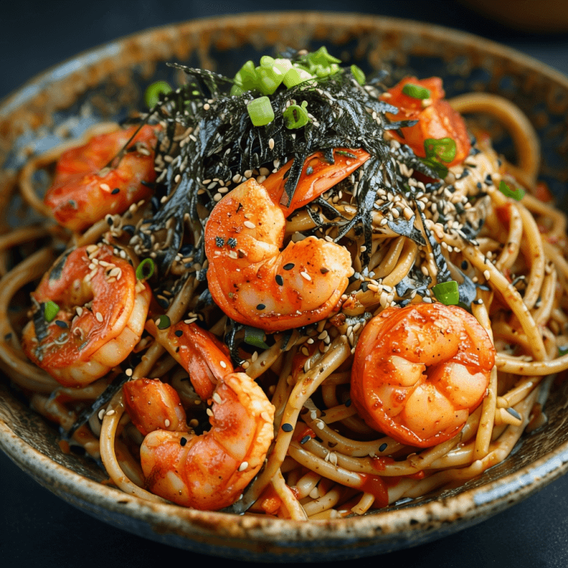 Tomato Prawn Wafu Pasta (Japanese-style pasta)