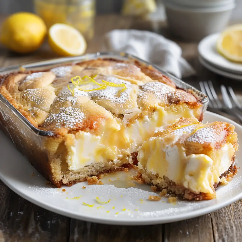 4-Ingredient Lemon Cream Cheese Dump Cake