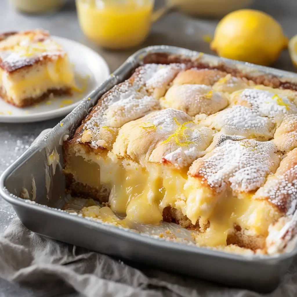 4-Ingredient Lemon Cream Cheese Dump Cake