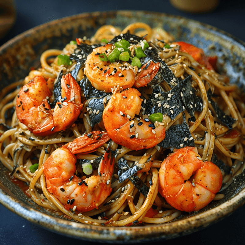 Tomato Prawn Wafu Pasta (Japanese-style pasta)