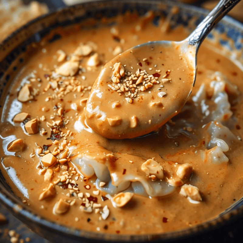 Easy Spicy Peanut Sauce for Dumplings (or Noodles)